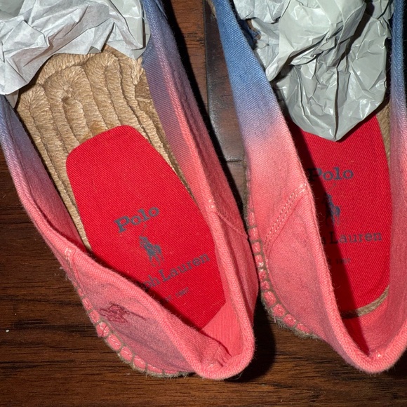 NWT Polo Ralph Lauren Blue and Red Espadrille Shoes - Picture 7 of 7